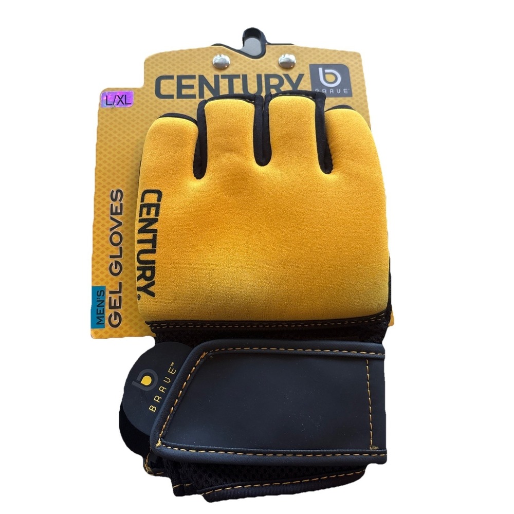 Century  Men's Bar/Bag Gel Training Gloves  Yellow L/XL, Beginner MMA Training‎